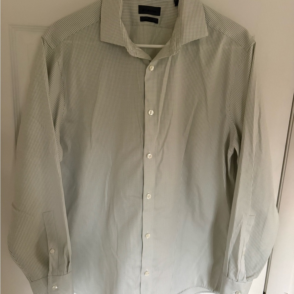 Calvin Klein Men's Slim Fit Checkered Shirt - White and Gray